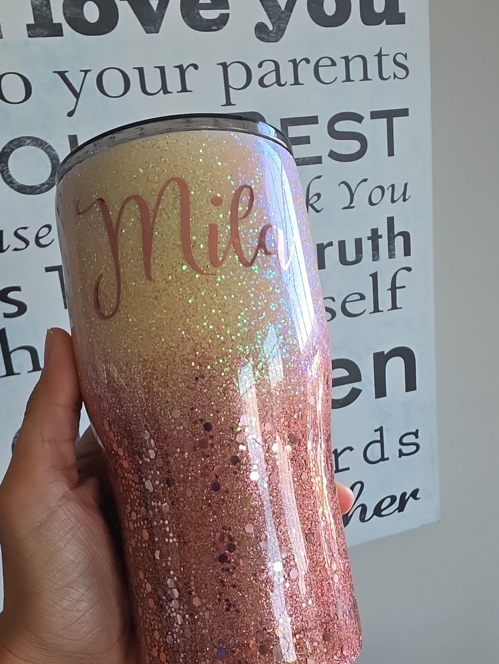 Source Unknown Glitter Ombre Tumbler - Pink, Gold